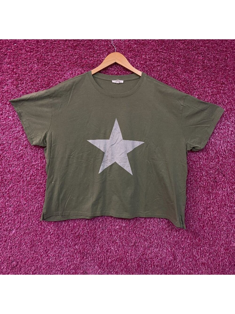 Maurices Olive Green Star Graphic Crop T-Shirt 2XL
